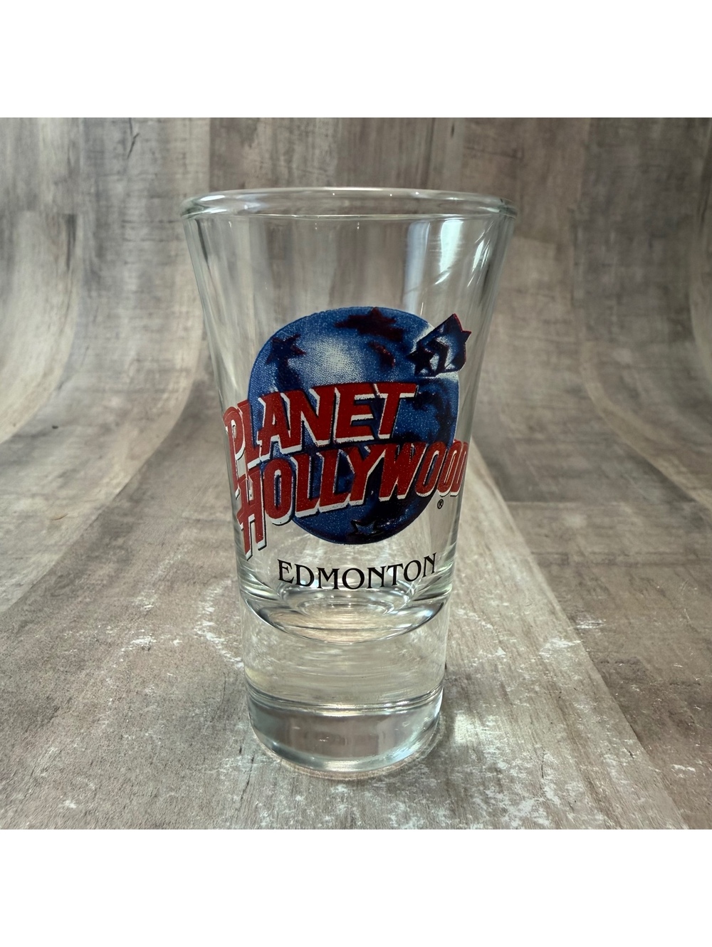 Planet Hollywood Edmonton Shot Glass Souvenir Shooter 3.5" Tall